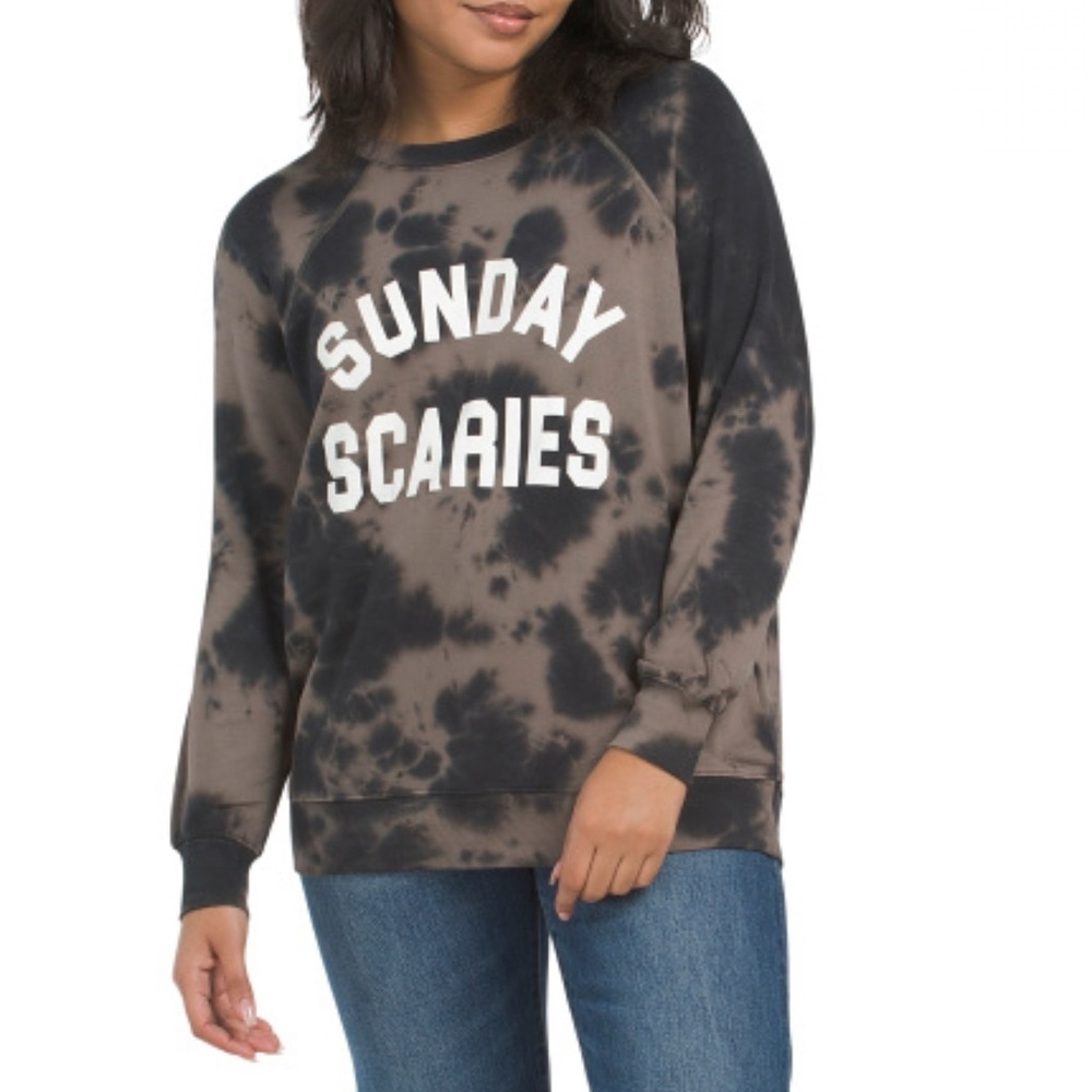 Wildfox Graphic Sunday Scaries Crewneck Sweater Size Small